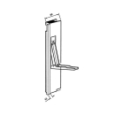 Cerraduras laterales abatibles con tope, aluminio anodizado 400 mm altura, derecha