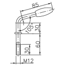 Mango en T para tubo de sujeción Ø 48 mm