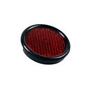 Red reflector, Ø 50 mm, with rubber frame,...