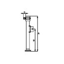 Pie de apoyo con conexión hexagonal, tubo Ø 57 mm, carga de apoyo 1300 kg, A 560 mm, B 406 mm, carrera 375 mm