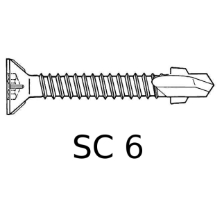 Tornillos perforadores especiales Torx galvanizados SC6 29-12-U 6.3 x 45