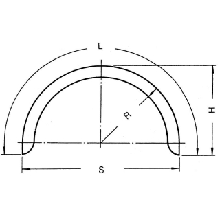 Perfil de guardabarros monoeje 12/40 B220 R375 L1210 S750 H390