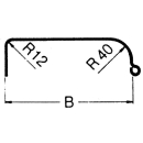 Perfil de guardabarros monoeje 12/40 B220 R400 L1285 S800 H415