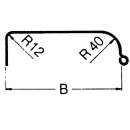 Perfil de guardabarros monoeje 12/40 cuadrado B190 L900 S600 H280