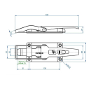 SPP - bloqueo de lengüeta, ZB-09, 267 mm, soporte plano, galvanizado