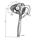 Bloqueo de palanca angular tamaño 1, longitud 180 mm, ejecución a derecha - galvanizado