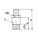 Kegelsmeernippel 180 ° H1 lang M8 x 1,0 SW 9 29 mm lang