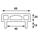 Goma de soporte frontal para perfil en U de 40 mm sin perforar