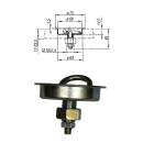 Canaleta de amarre redonda con tornillo y anillo Ø 75 mm, profundidad de montaje 16 mm, 500 daN