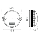 Aspöck - Luz interior Inpoint con interruptor, cable de 2500 mm de longitud. 2 polos